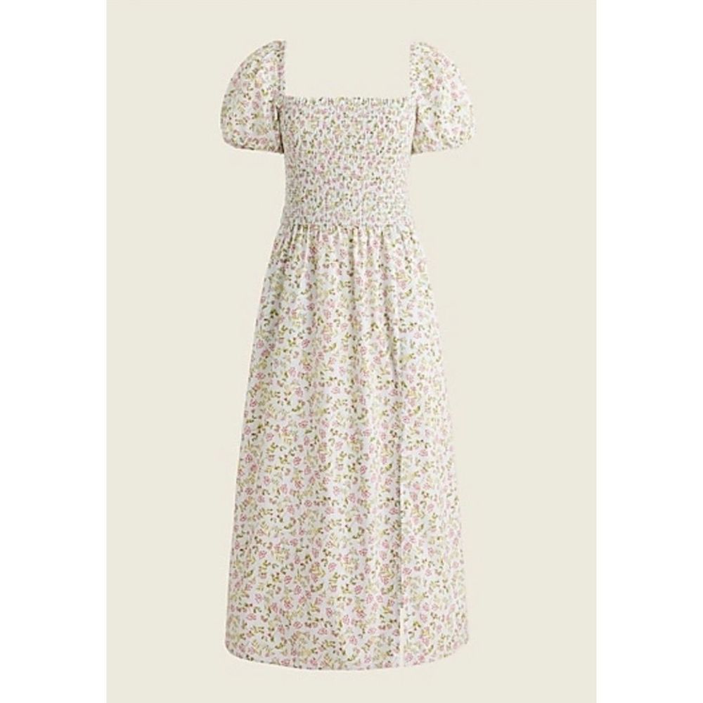 J. Crew Floral Midi Dress - White and Pink